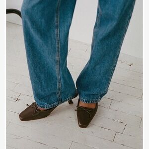 Larroudé x Parke Mule In Brown Leather